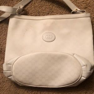 Gucci white bucket bag